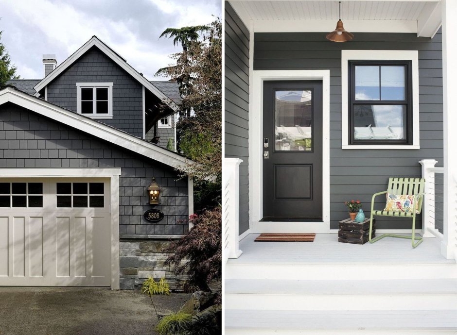 Серый дом в скандинавском стиле