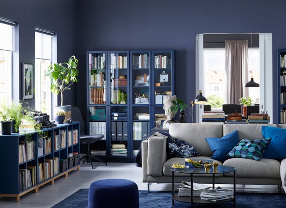 Икеа шкаф Билли синий