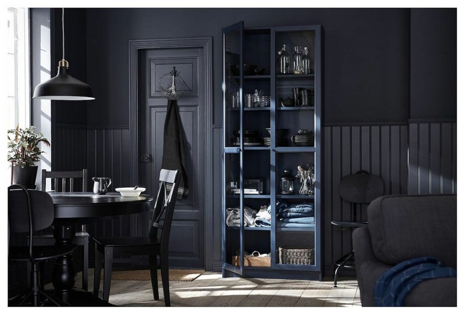 Книжный шкаф икеа черный Билли