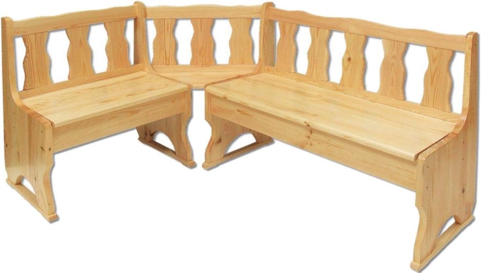 Угловая скамья из дерева