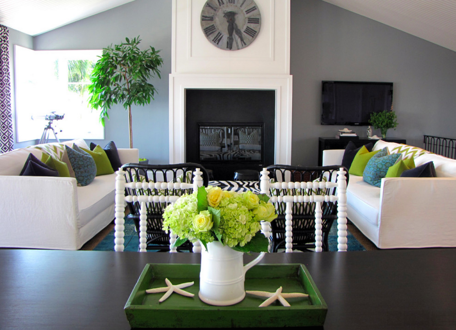 Серый и зеленый в интерьере