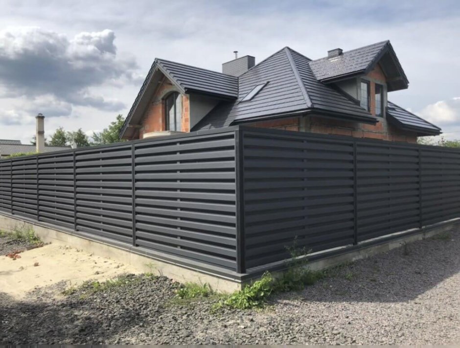 Профнастил забора графит RAL 7024