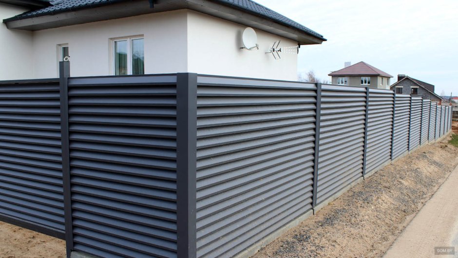 RAL 7024 профнастил забор