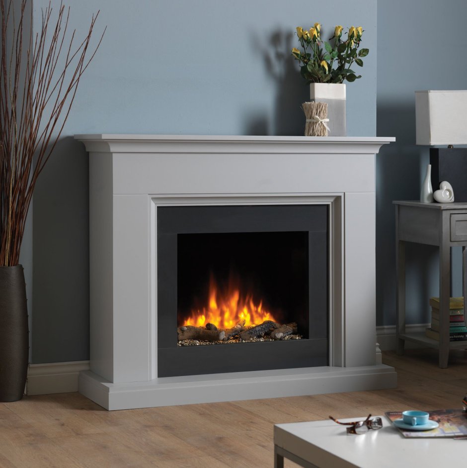 Камин электрический серый