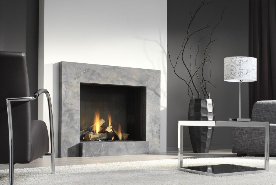 Мраморный камин в интерьере