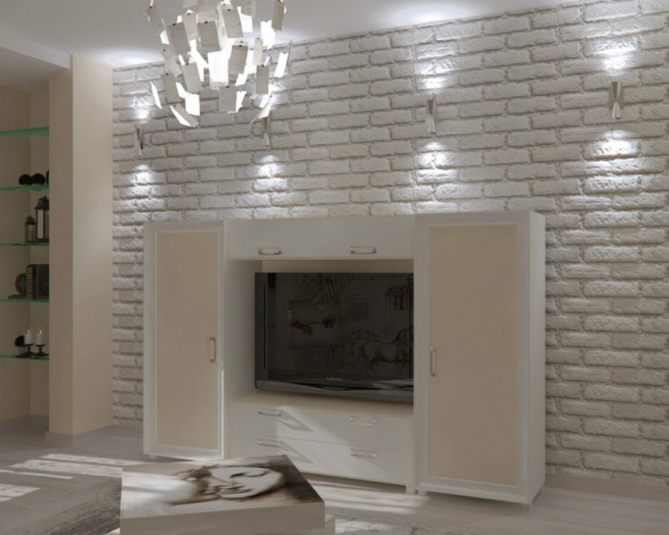 Декоративная плитка в гостиной