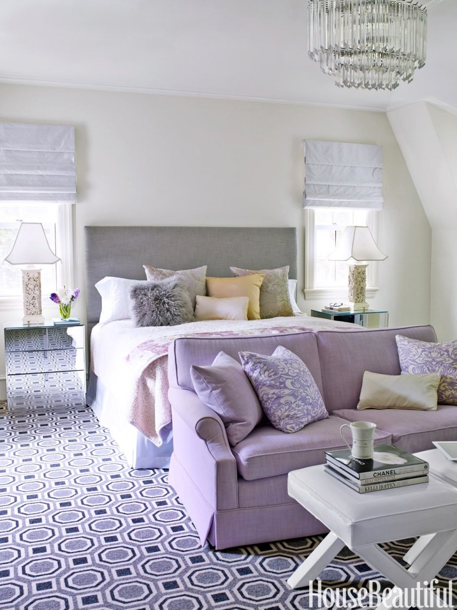 Серый и лавандовый в интерьере