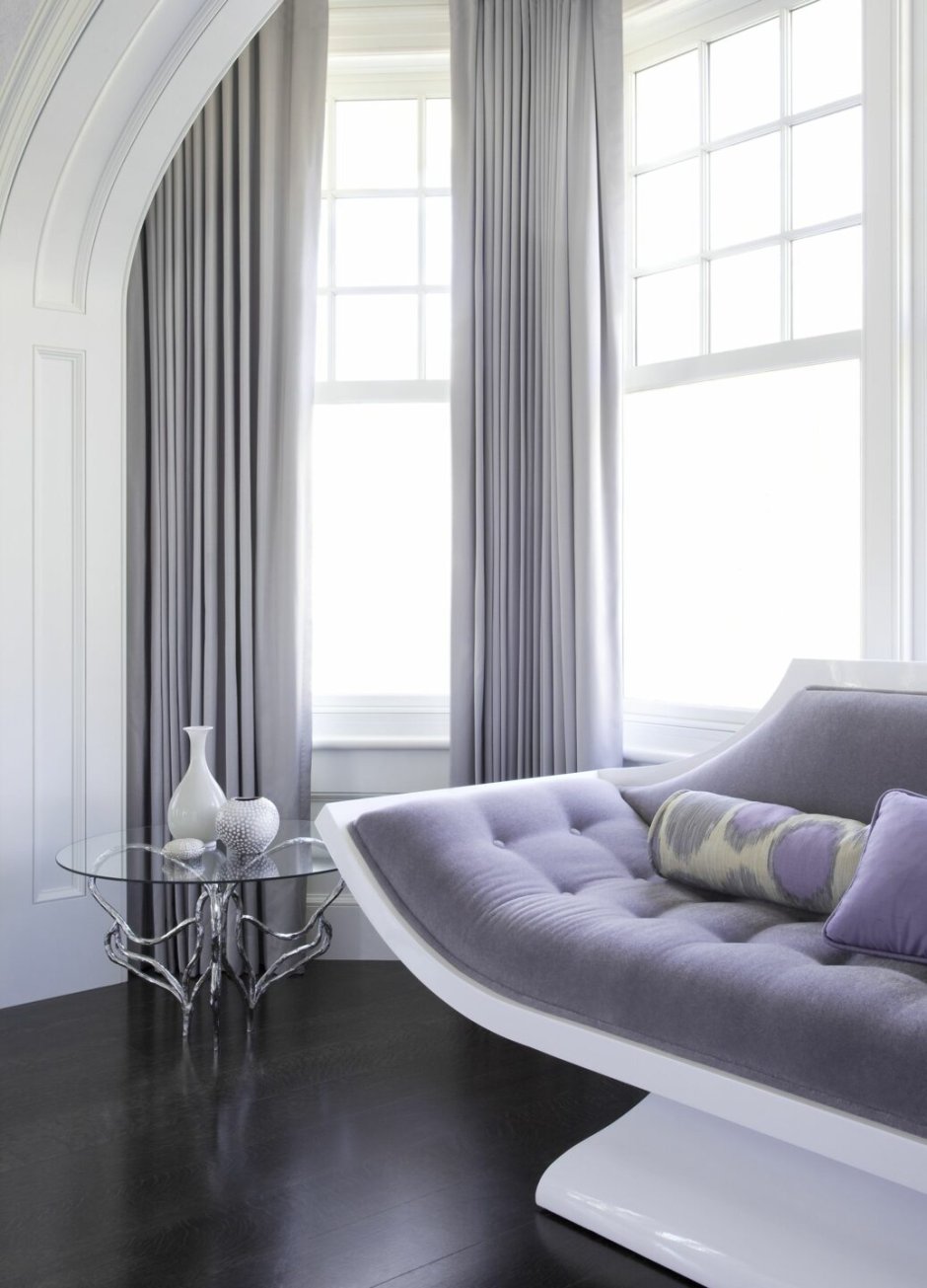 Шторы лавандового цвета в интерьере