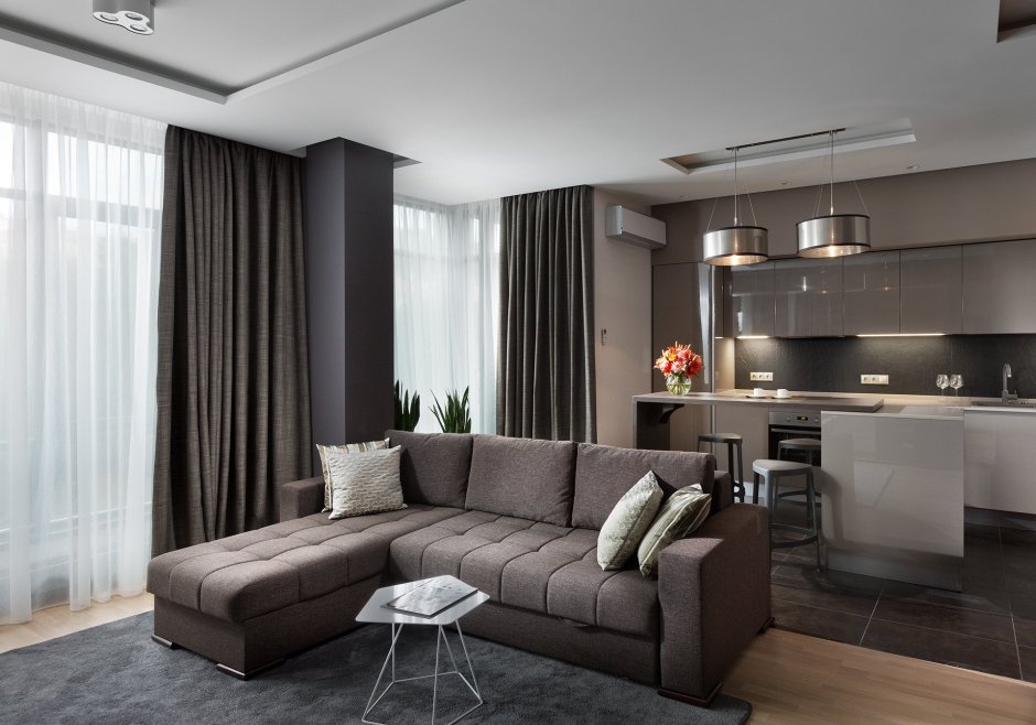 Кухня-гостиная в современном стиле