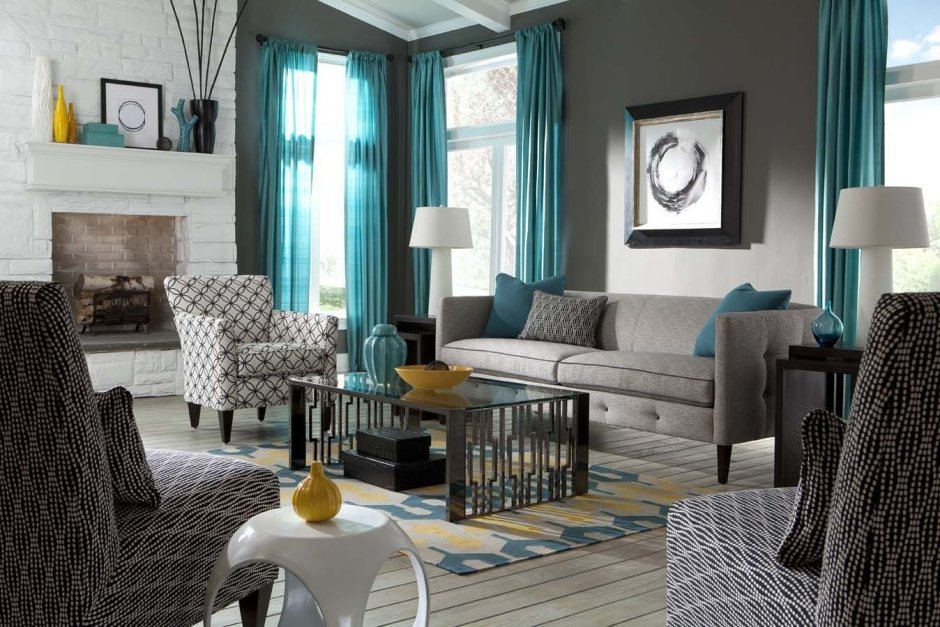 Бирюза сочетание цветов в интерьере