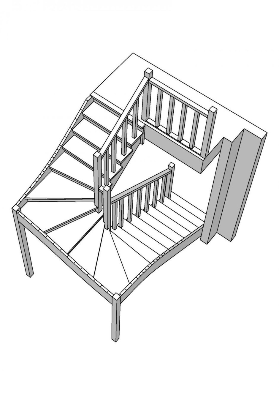 Лестница поворотная высота 1м20см