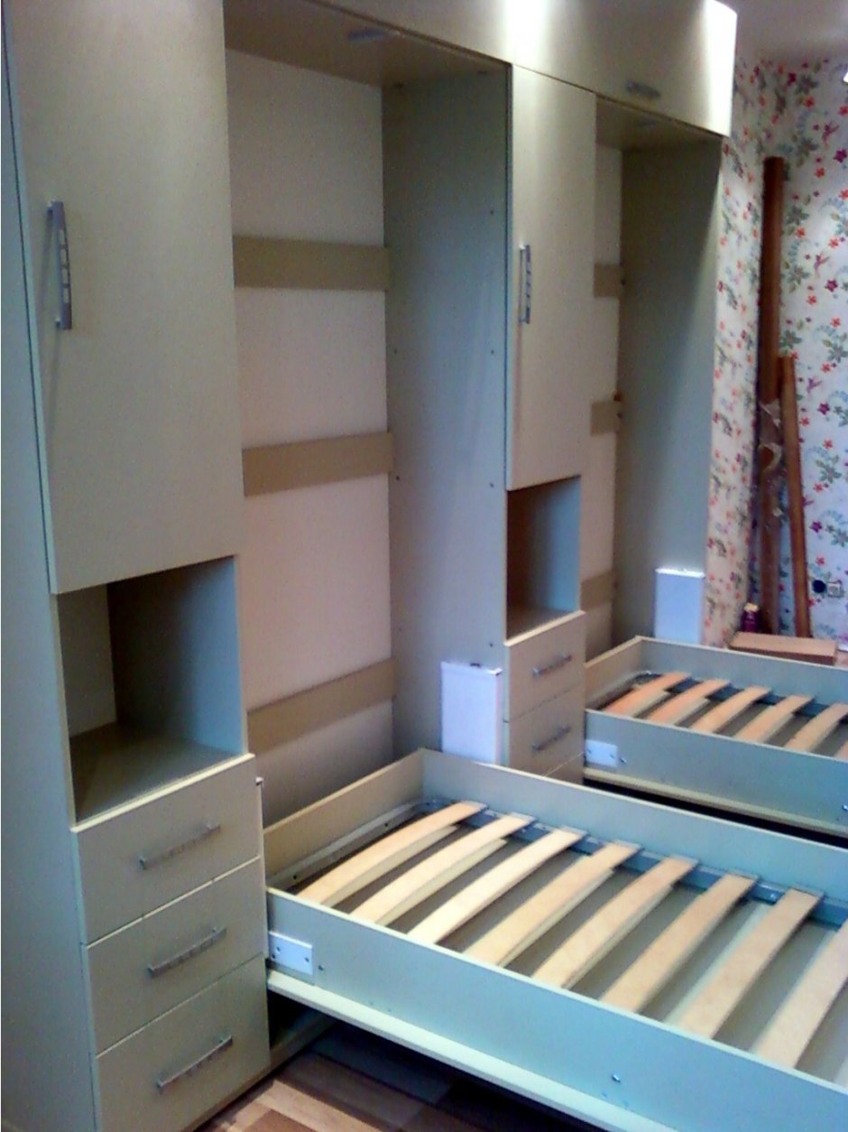 Кровать-шкаф трансформер детская для двоих детей