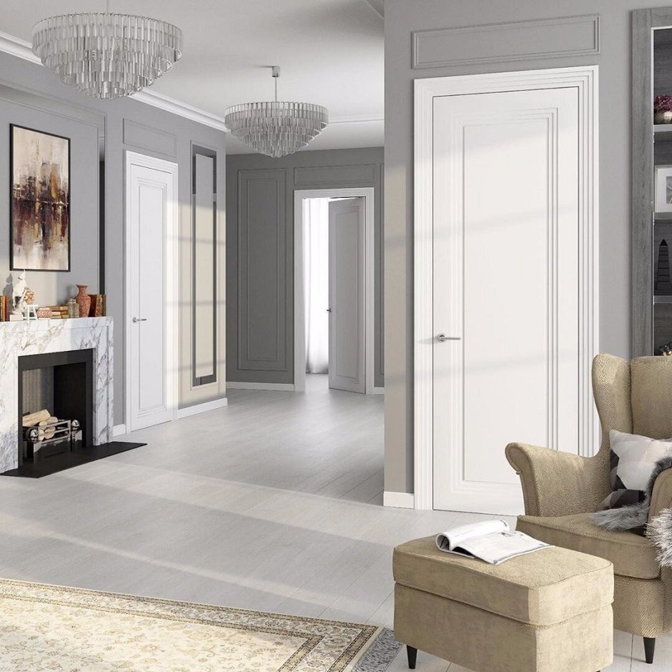 Белые двери в интерьере