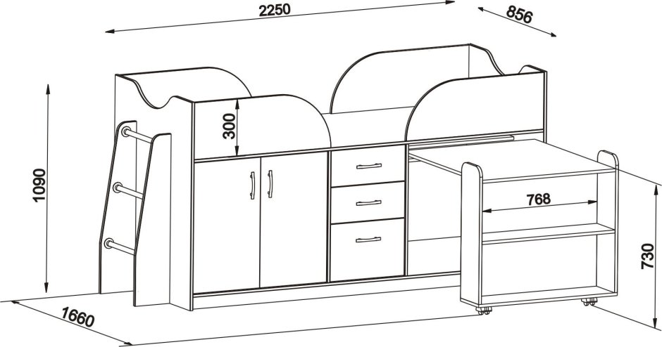 Кровать чердак Карлсон мини 1