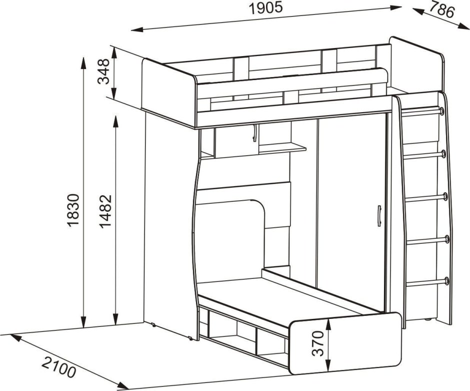 Кровать чердак Карлсон 2