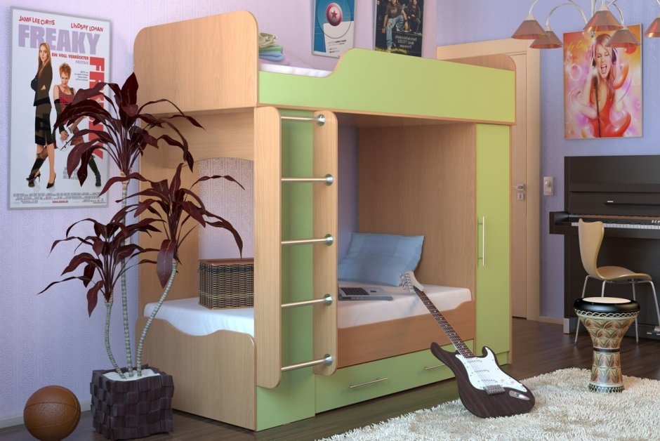 Двухъярусные кровати Гармония Карлсон дуэт 1