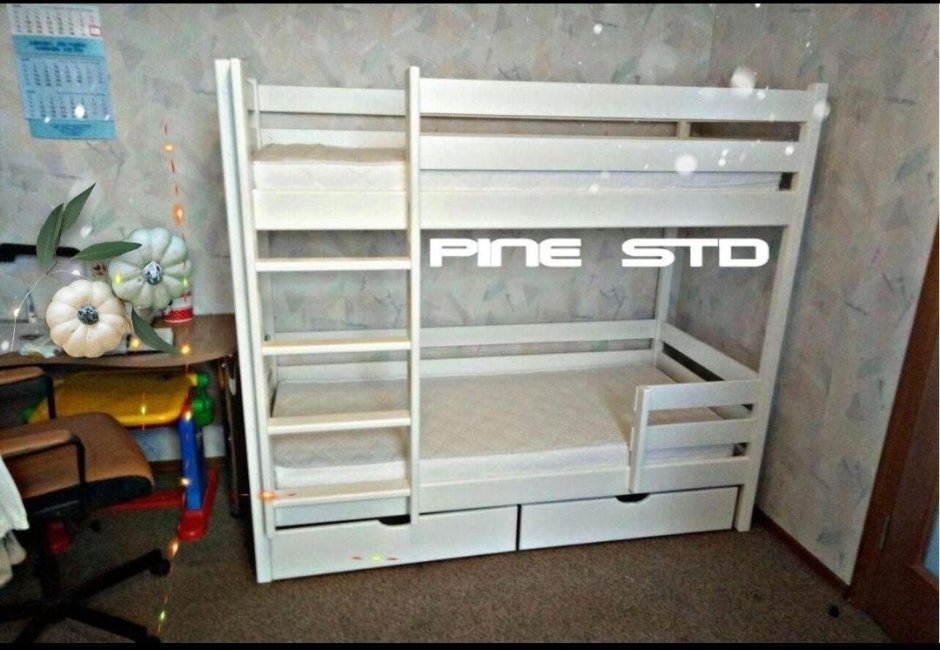 Двухъярусная кровать массив 2000х900