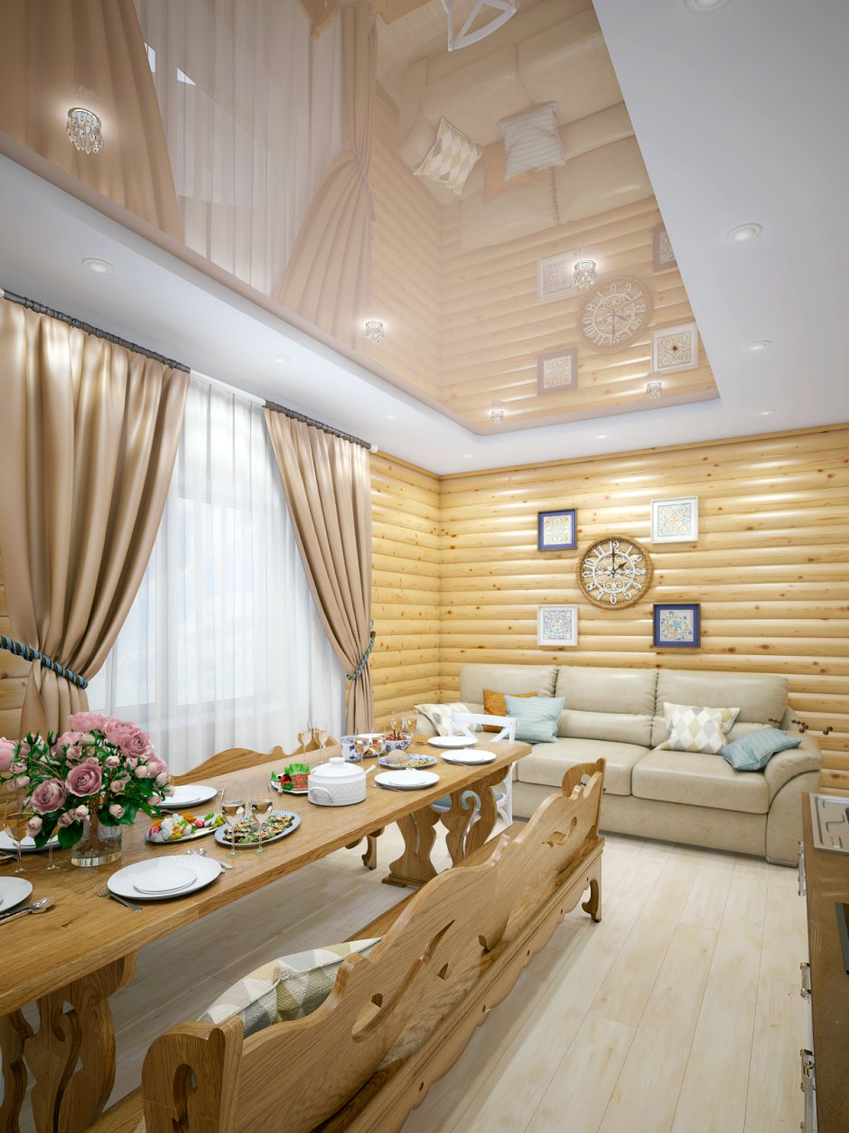 Отделка комнаты отдыха в бане