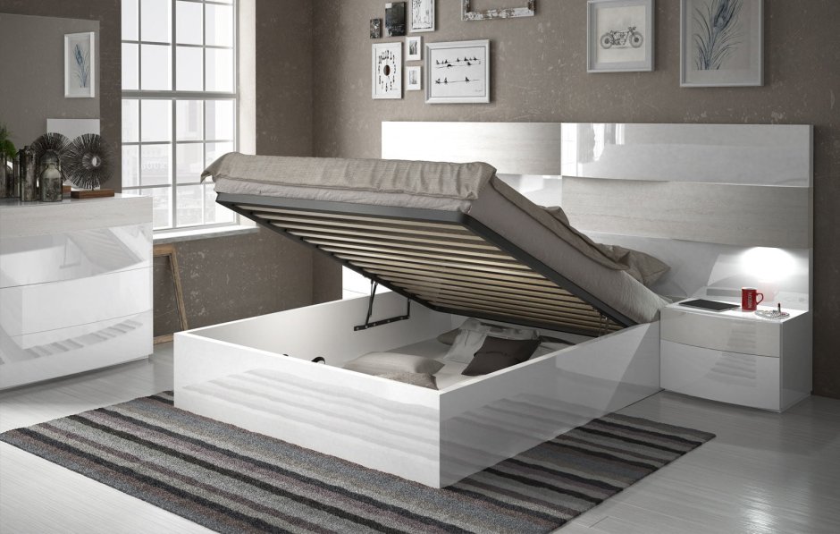 Кровать с тумбами Daniela 180х200 с подъемным механизмом