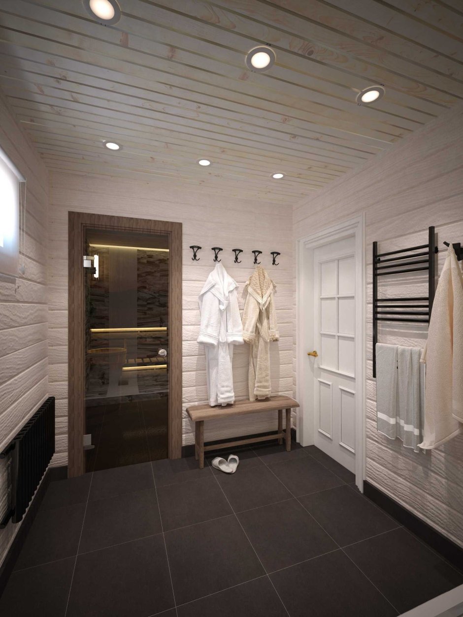 Интерьер бани в скандинавском стиле