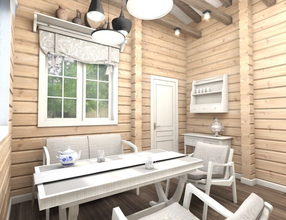 Интерьер бани в скандинавском стиле