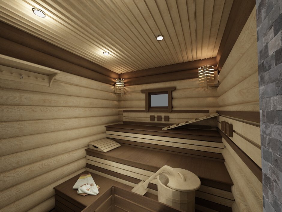 Внутренняя отделка бани из сруба