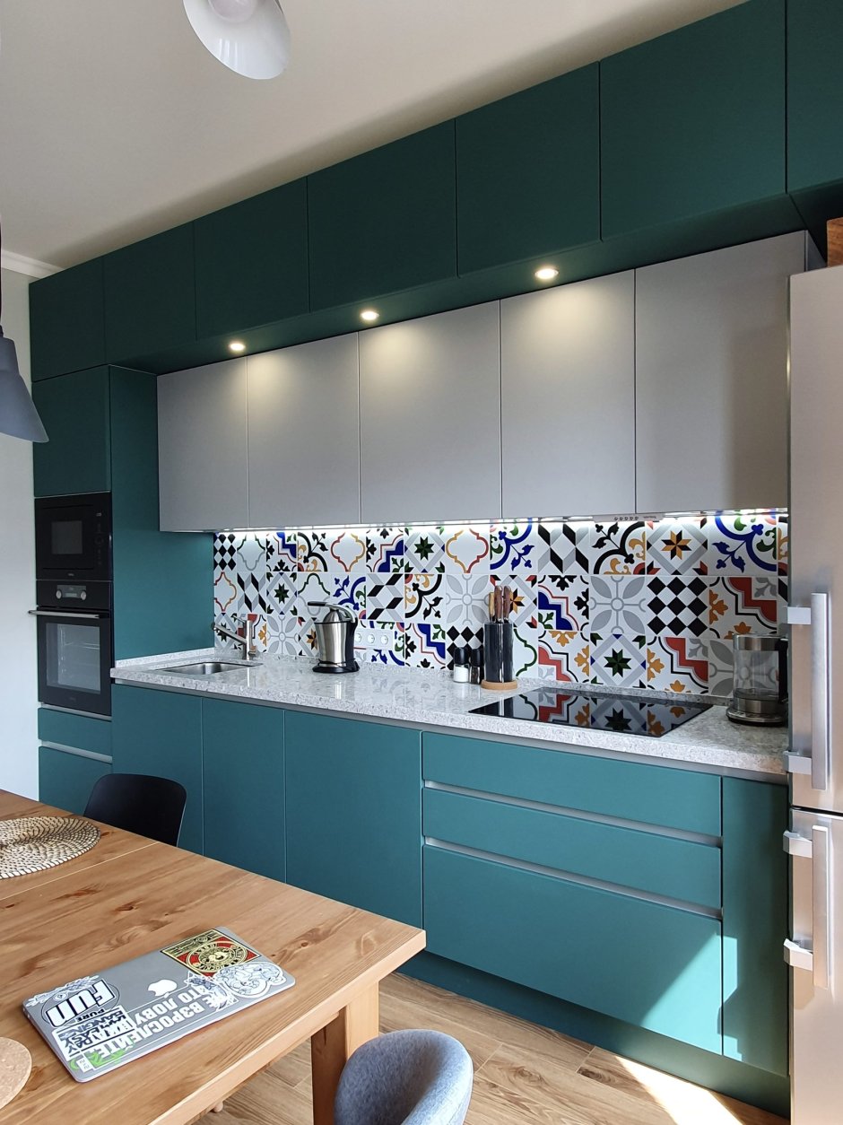 Кухня в бирюзовом цвете