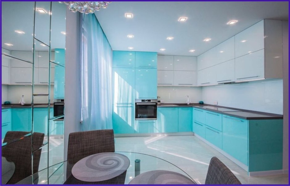 Кухня в бирюзовых тонах