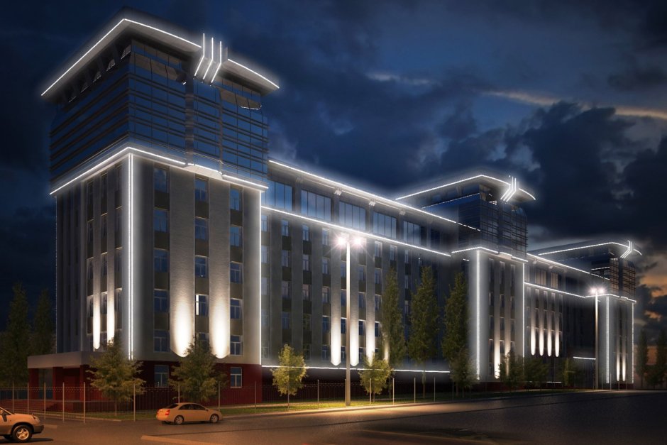 Архитектурная подсветка здания мэрии Набережные Челны