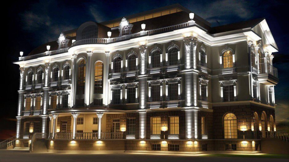 Подсветка здания драмтеатра Астрахань