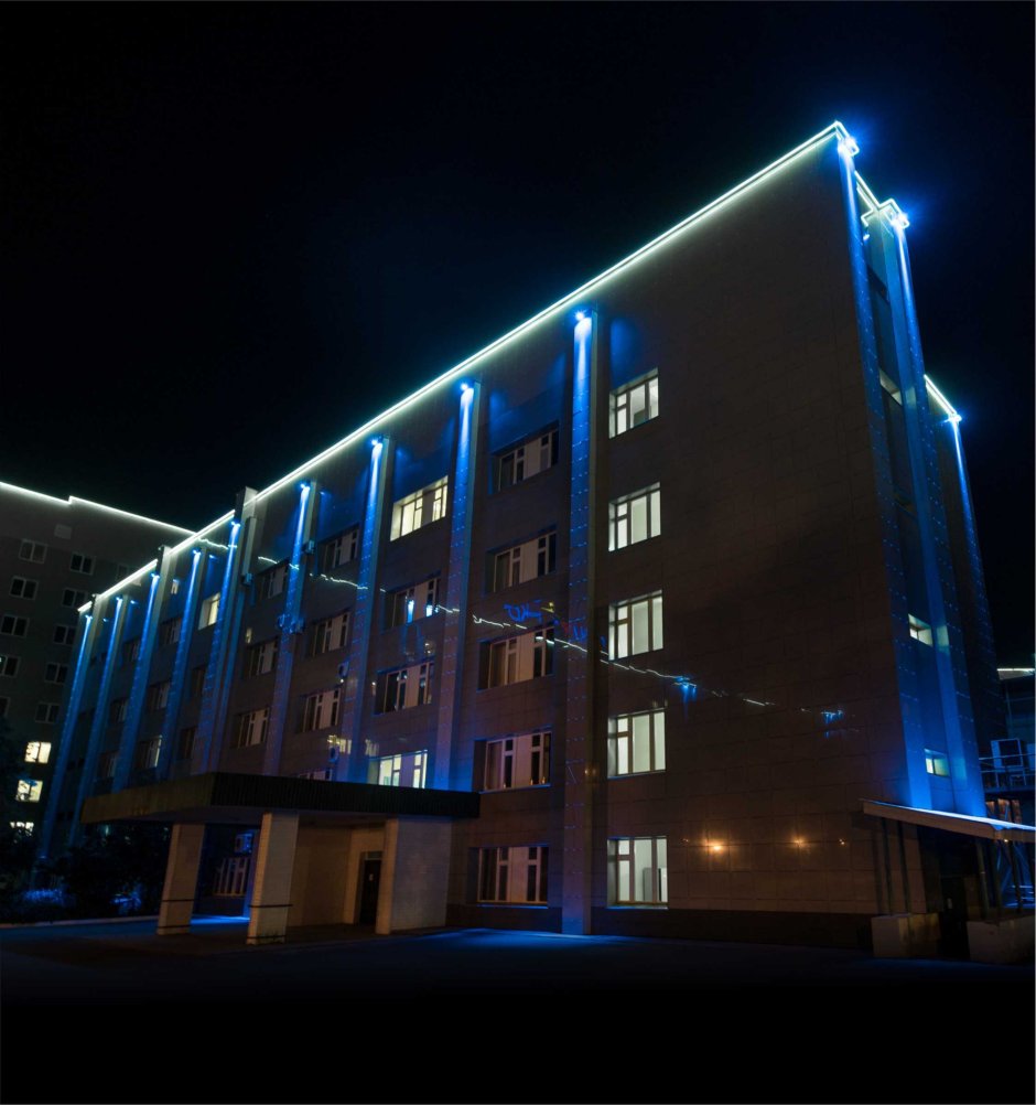 Архитектурная подсветка здания мэрии Набережные Челны