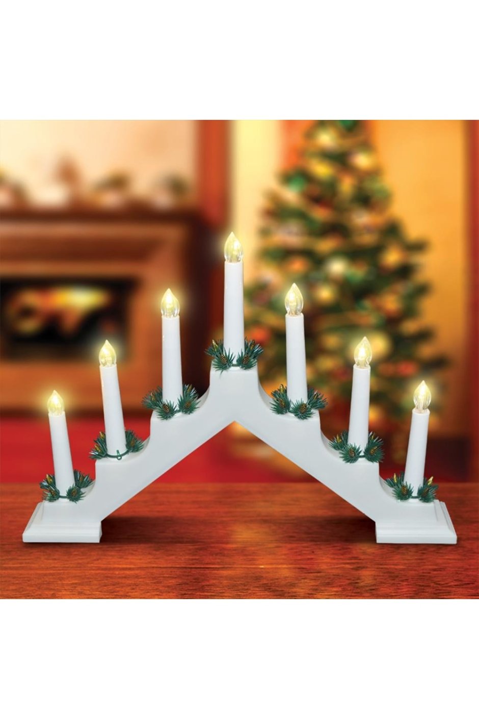 Свеча светодиодная Neon-Night Новогодняя горка 7 свечек 37 см