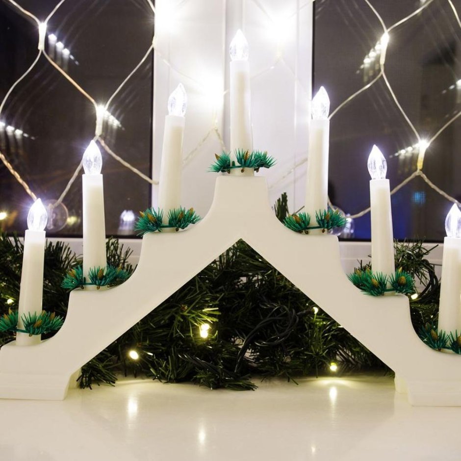 Свеча светодиодная Neon-Night Новогодняя горка 7 свечек 37 см