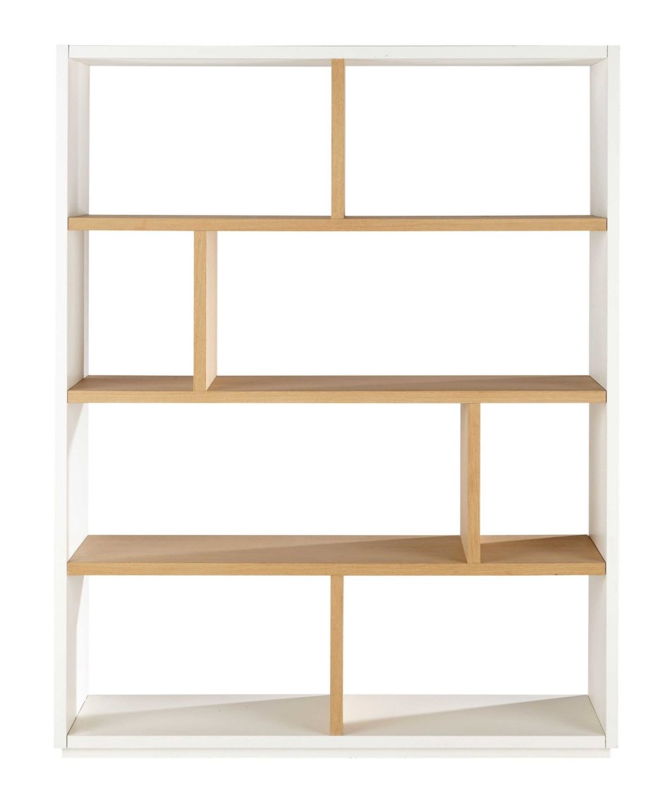 Стеллаж белый с деревом