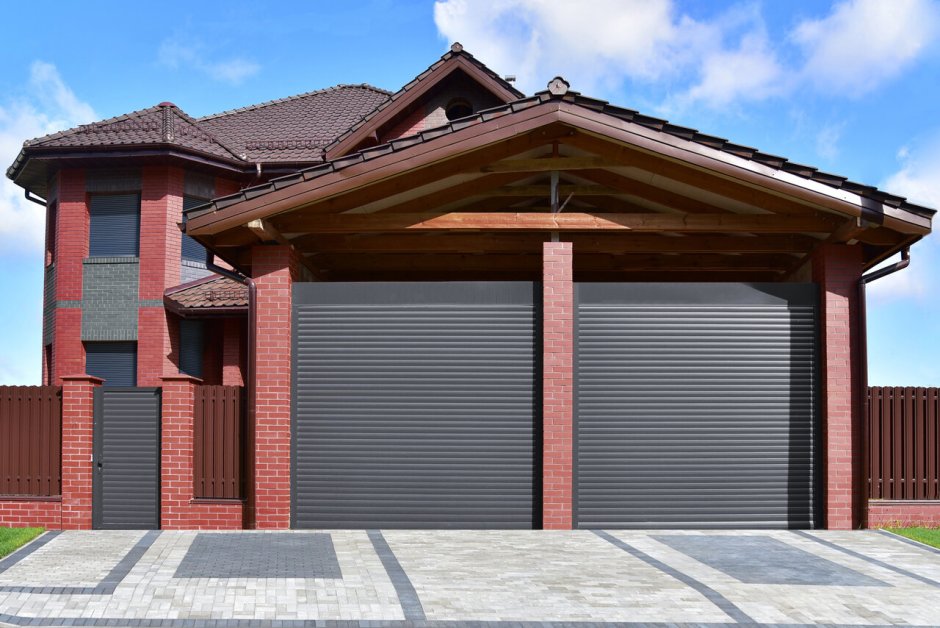 Ворота Алютех навес