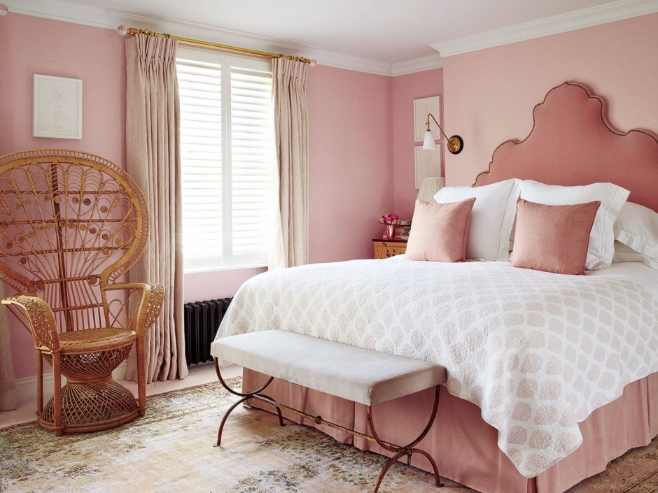 Розовая спальня дизайн