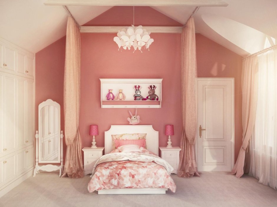 Спальня для девочки в нежных тонах