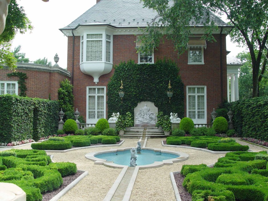 Партерный сад пруд французский стиль