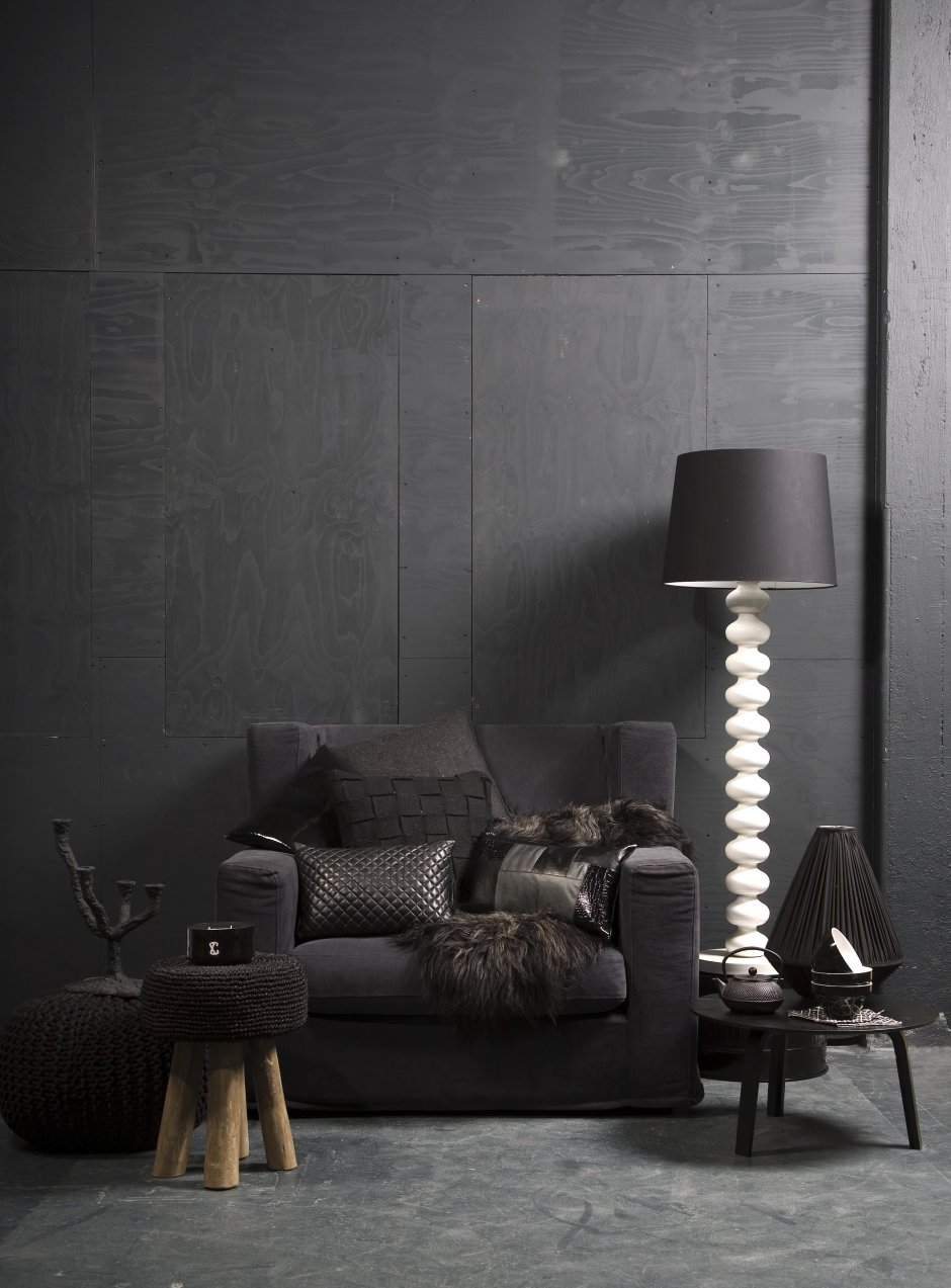 Темные стены в интерьере
