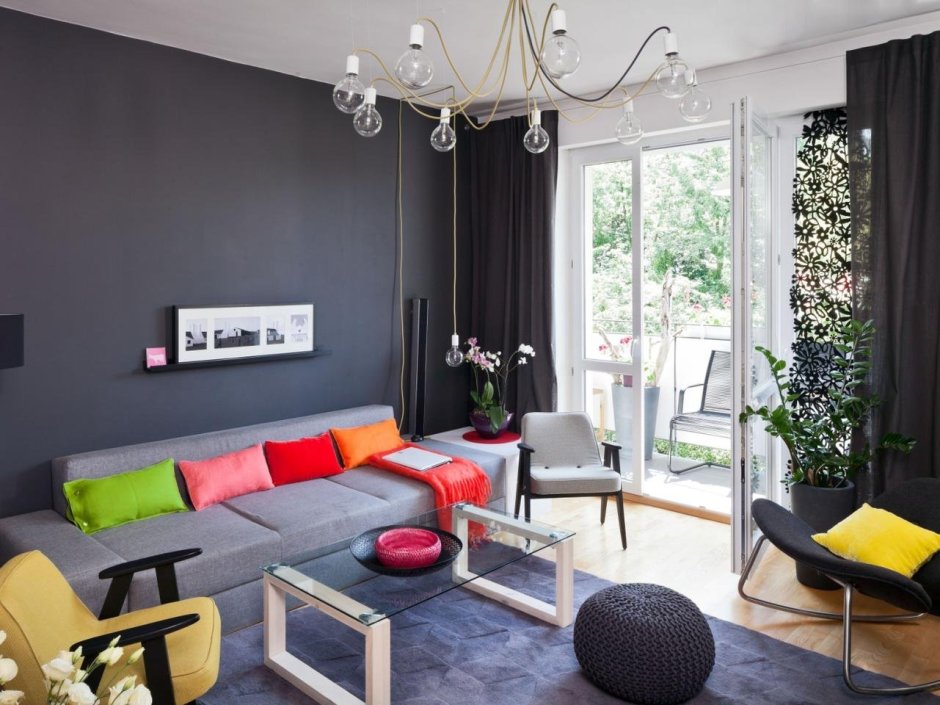 Гостиная в графитовом цвете