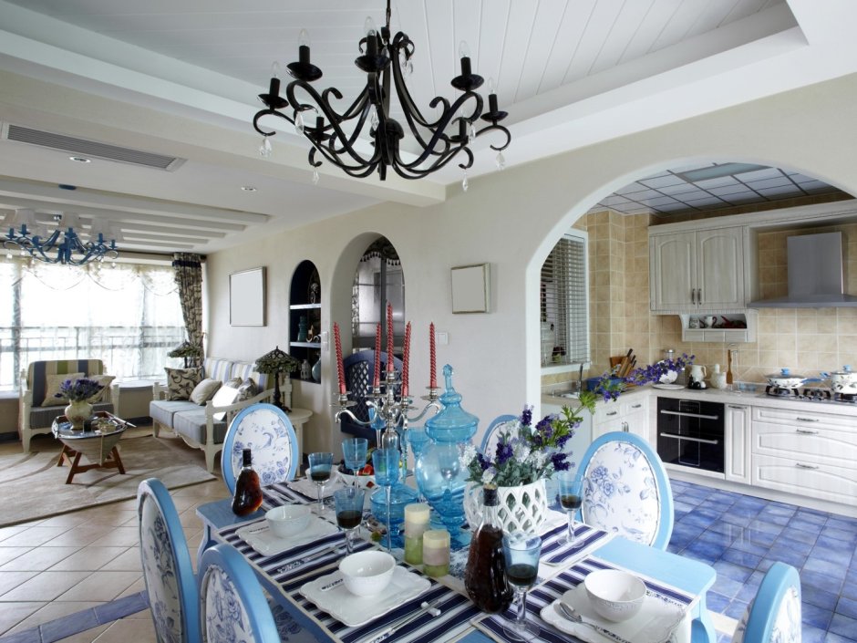 Средиземноморский греческий стиль в интерьере