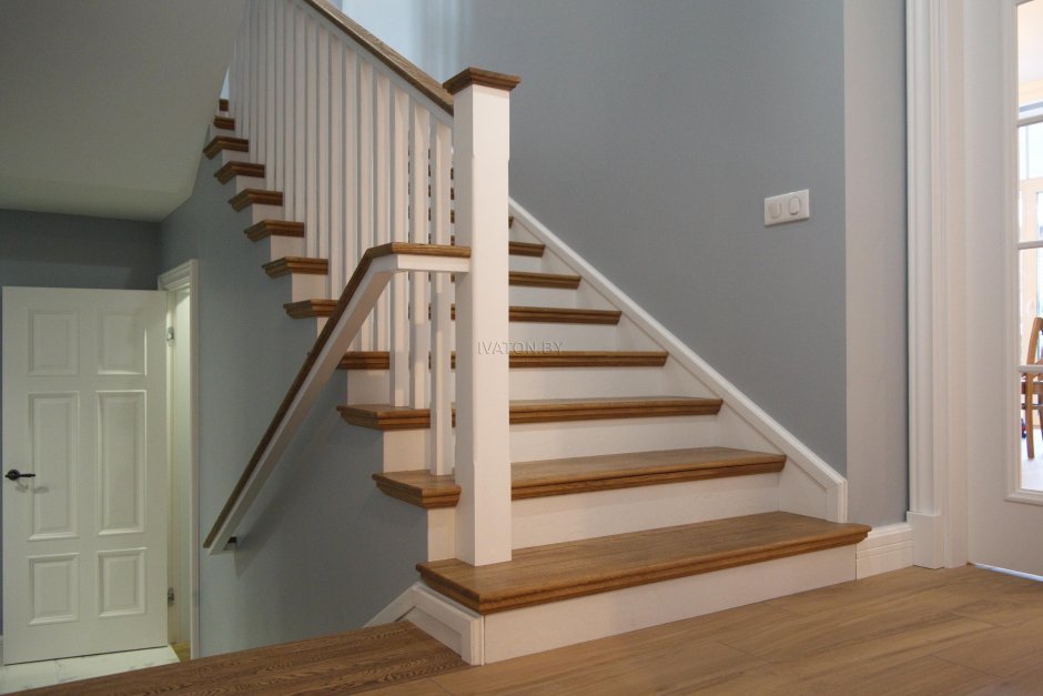 Отделка бетонной лестницы деревом