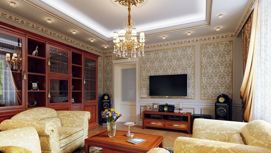 Интерьер гостиной в классическом стиле