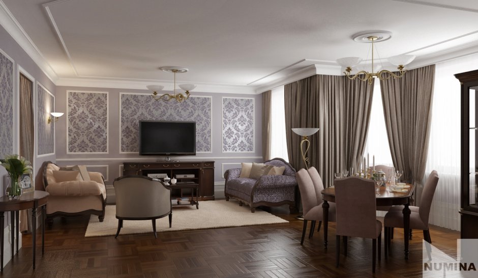 Зал в стиле классика