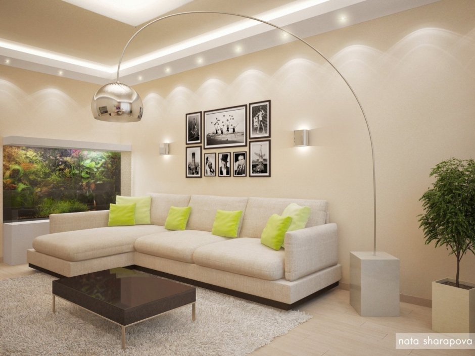 Бра над диваном в гостиной