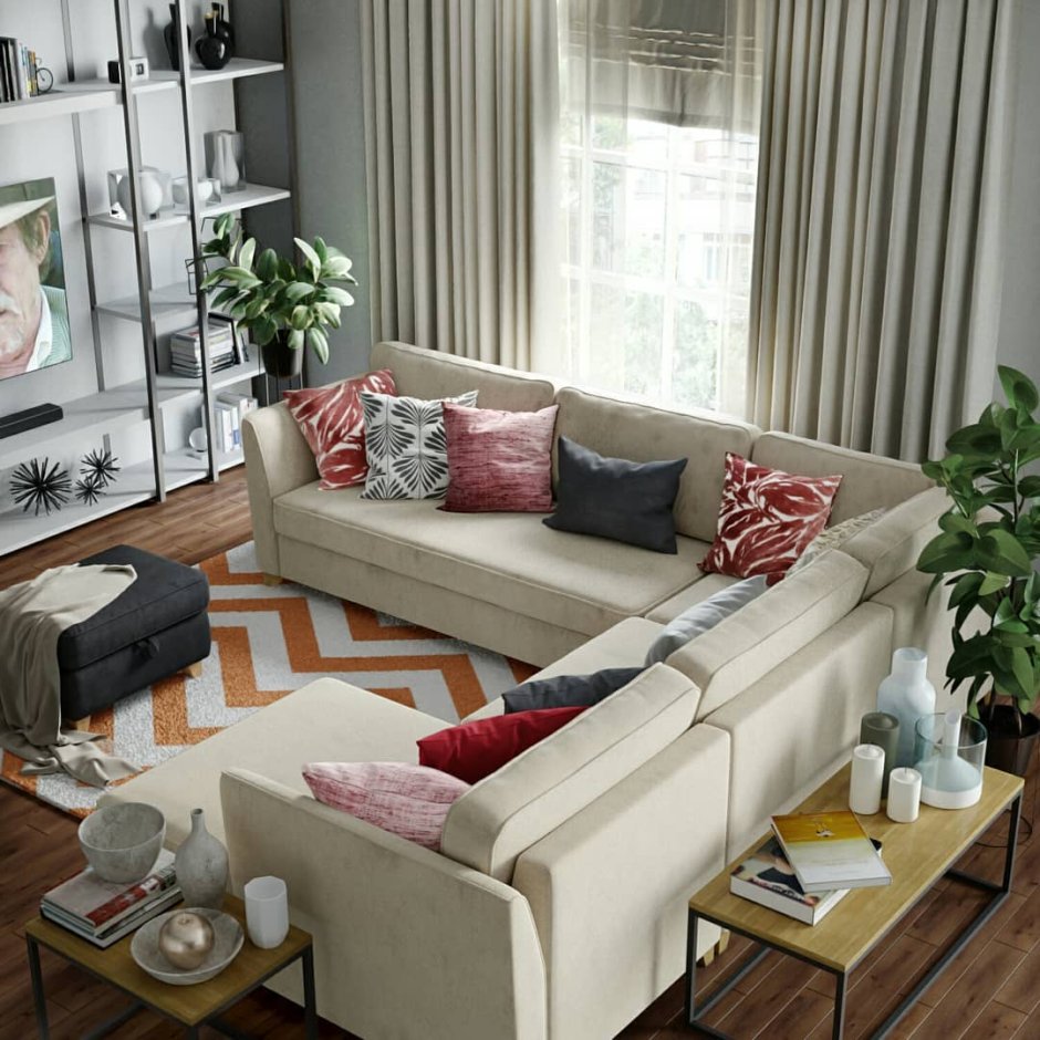 Диваны в интерьере маленькой гостиной