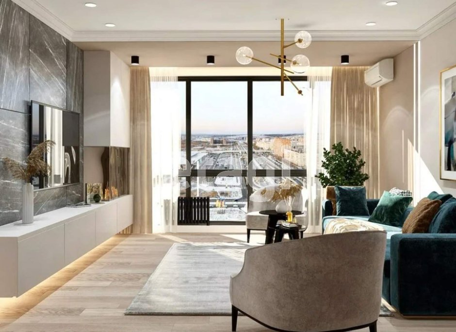 Планировка гостиной с панорамными окнами