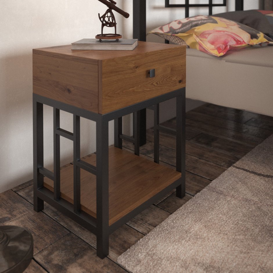 Прикроватные тумбочки в стиле лофт