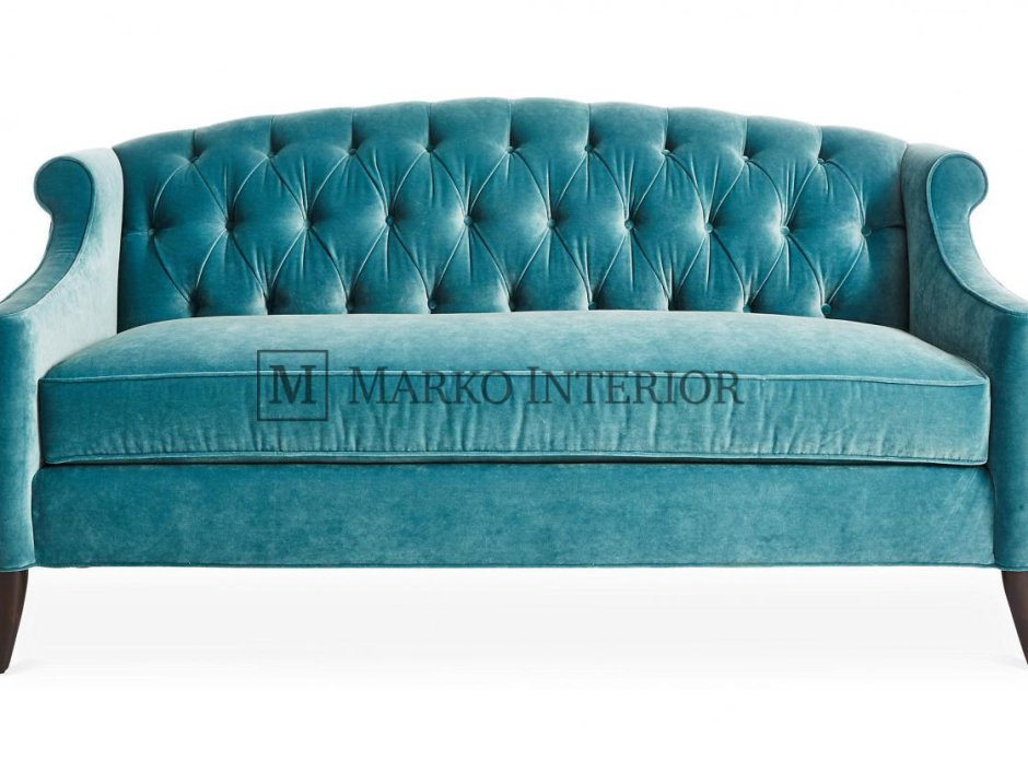 Диван Честер бархатный бирюза
