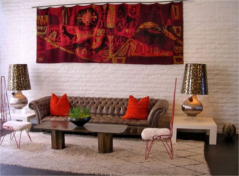 Настенный ковер в интерьере